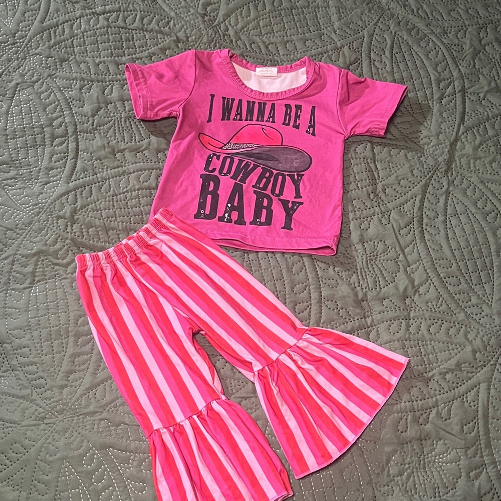 Pink Cowboy Baby Outfit